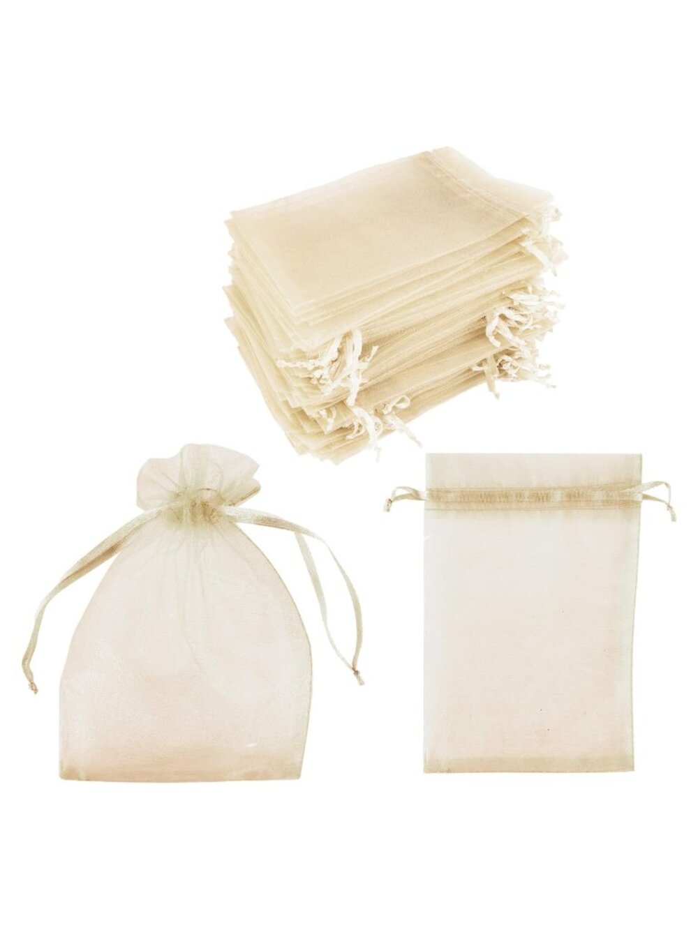 100 Pack 5x7 Inch Mini Sheer Organza Drawstring Bags Jewelry Pouches Party